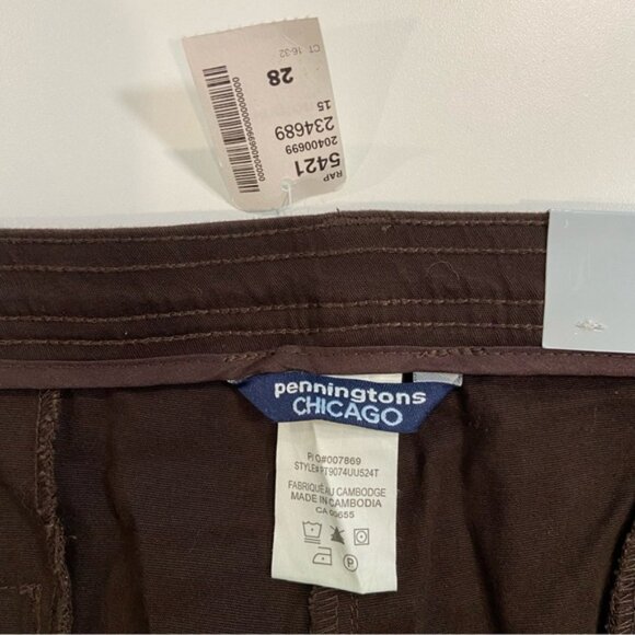 Pennington trouser pants Plus size brown stretch NWT straight leg Chicago size28 - Picture 5 of 9